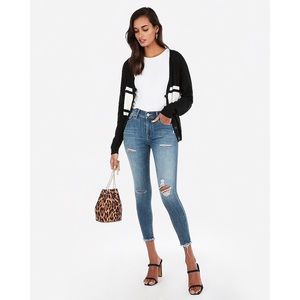 Express Mid-Rise Distressed Cropped Legging Jean